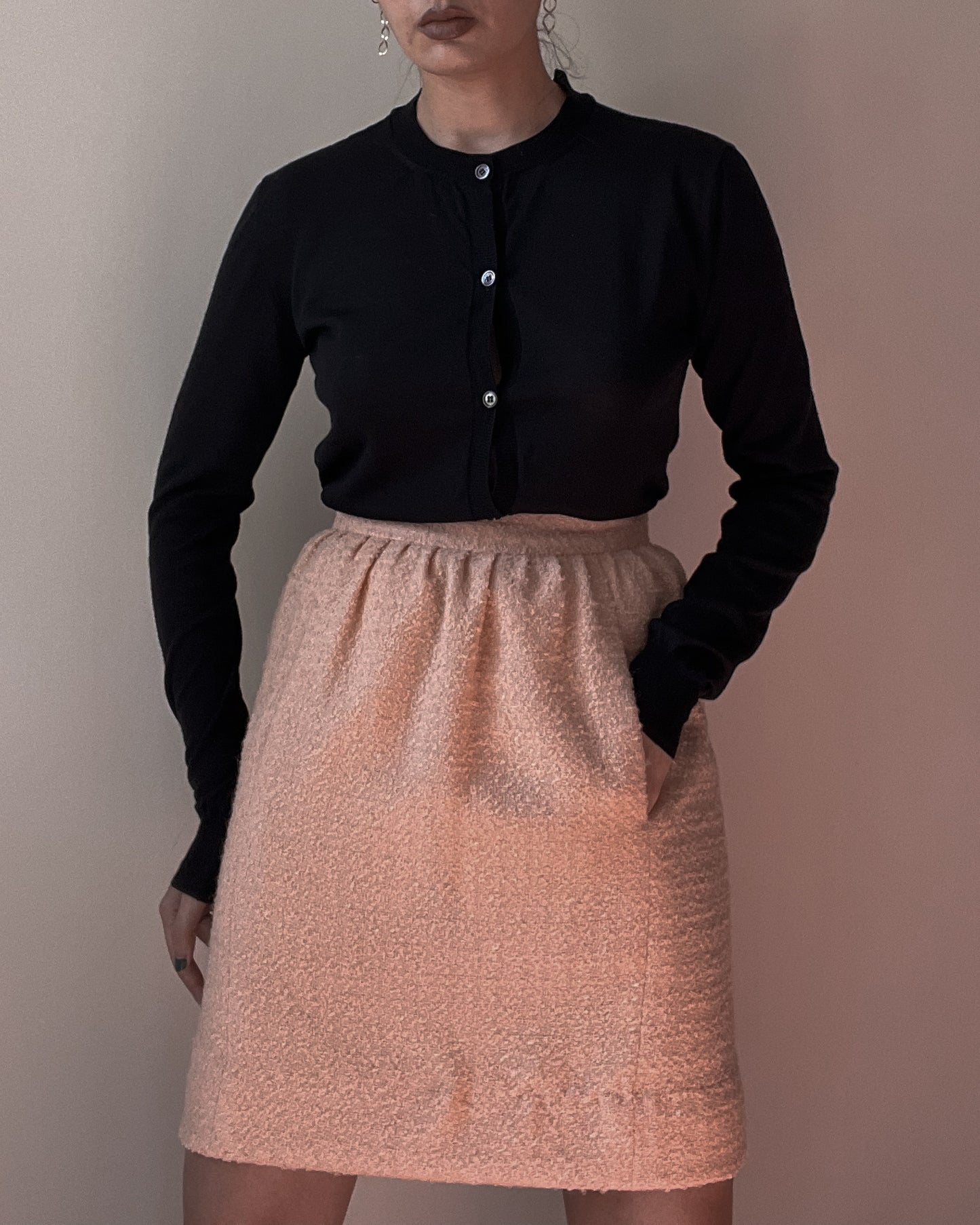 Vintage Designer Celine Wool Boucle Skirt