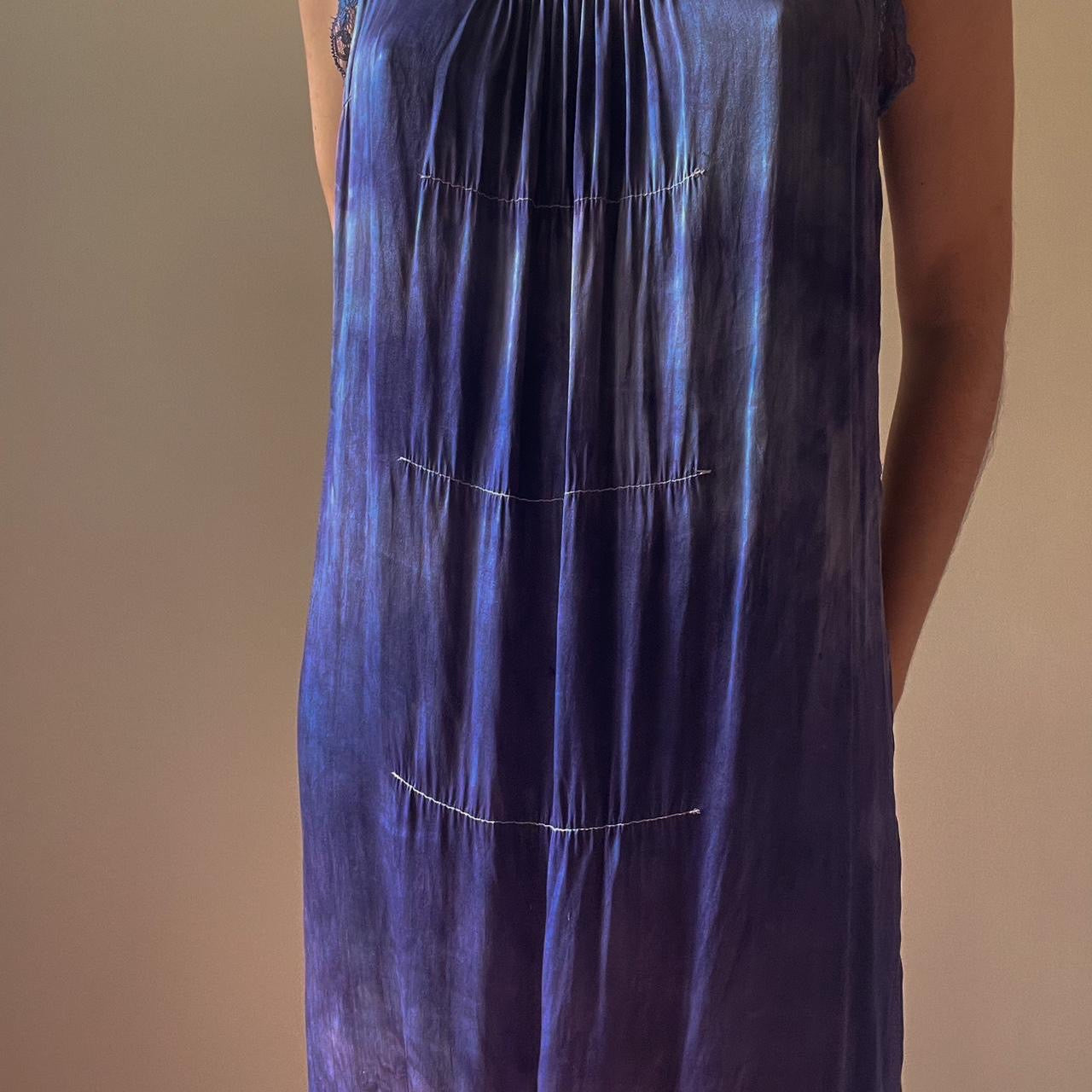 Vintage Hand Dyed Silk Slip Purple Dress