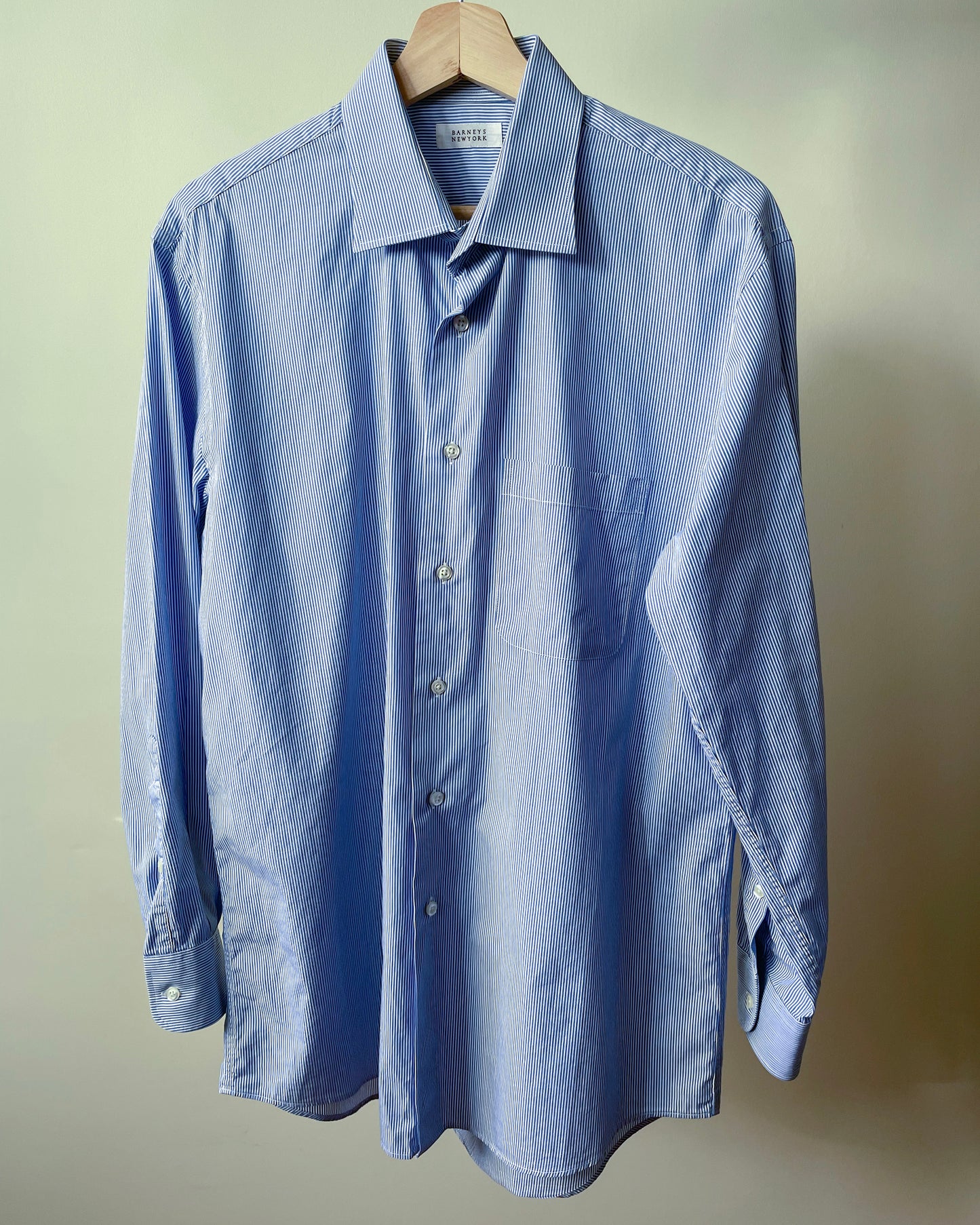 Vintage Brand Barneys New York Blue Cotton Stripe Shirt