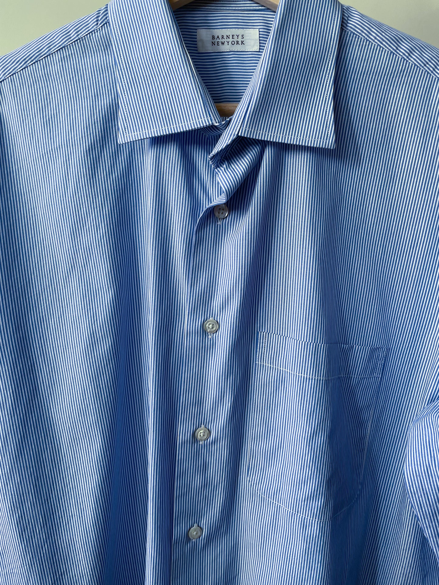 Vintage Brand Barneys New York Blue Cotton Stripe Shirt