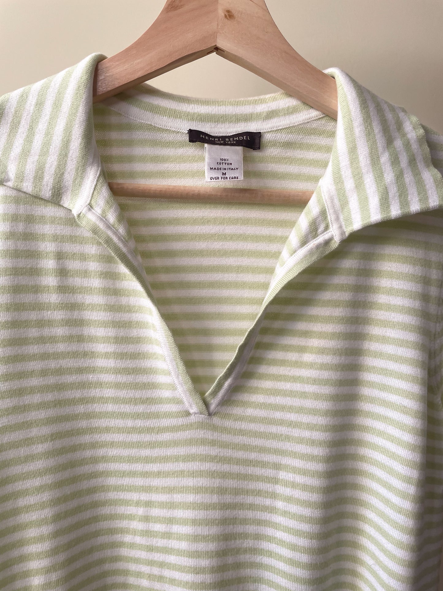 Vintage Brand Henri Bendel Green Short Sleeve Knit Cotton Polo