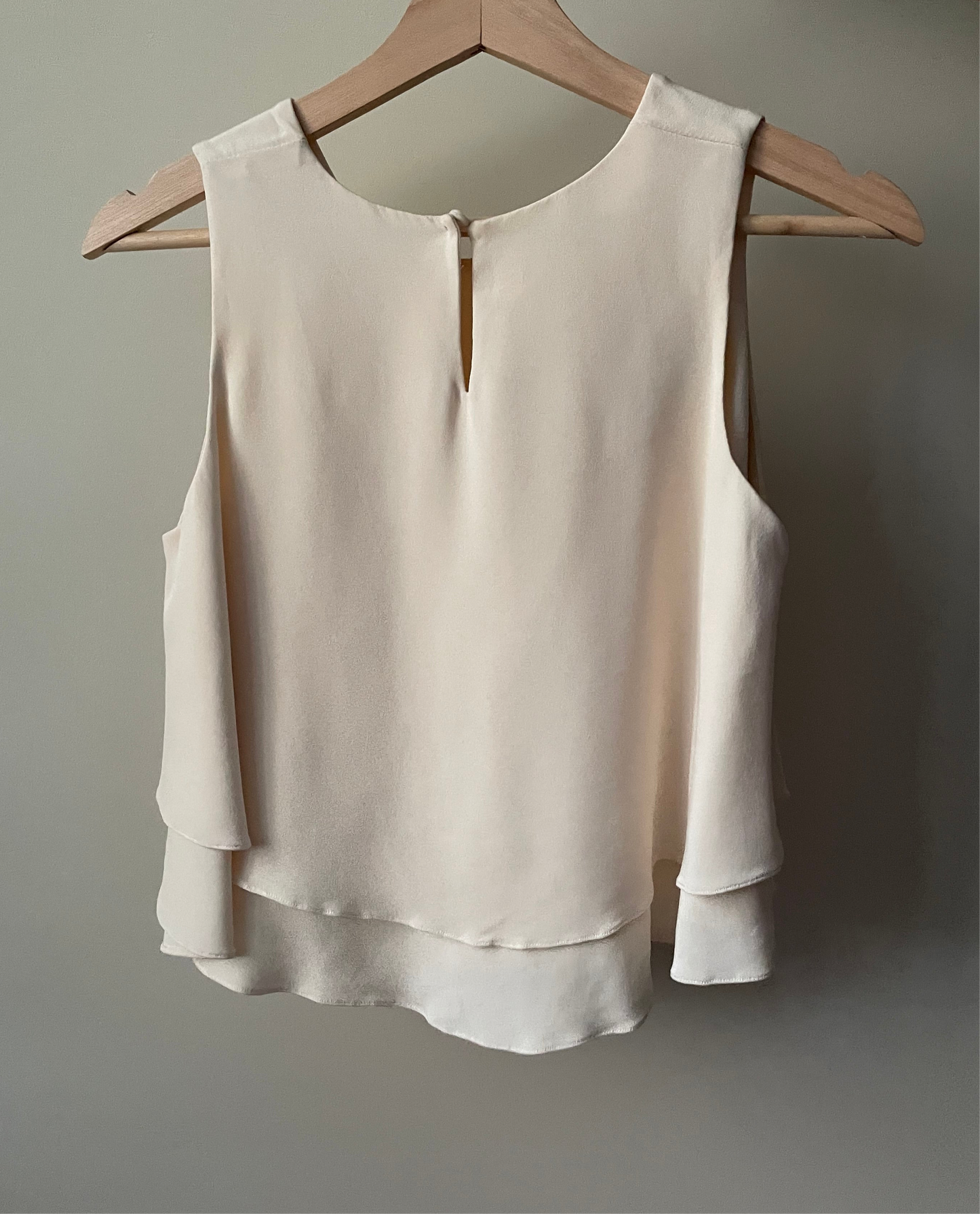 Upcycled Cream Silk Peplum Top