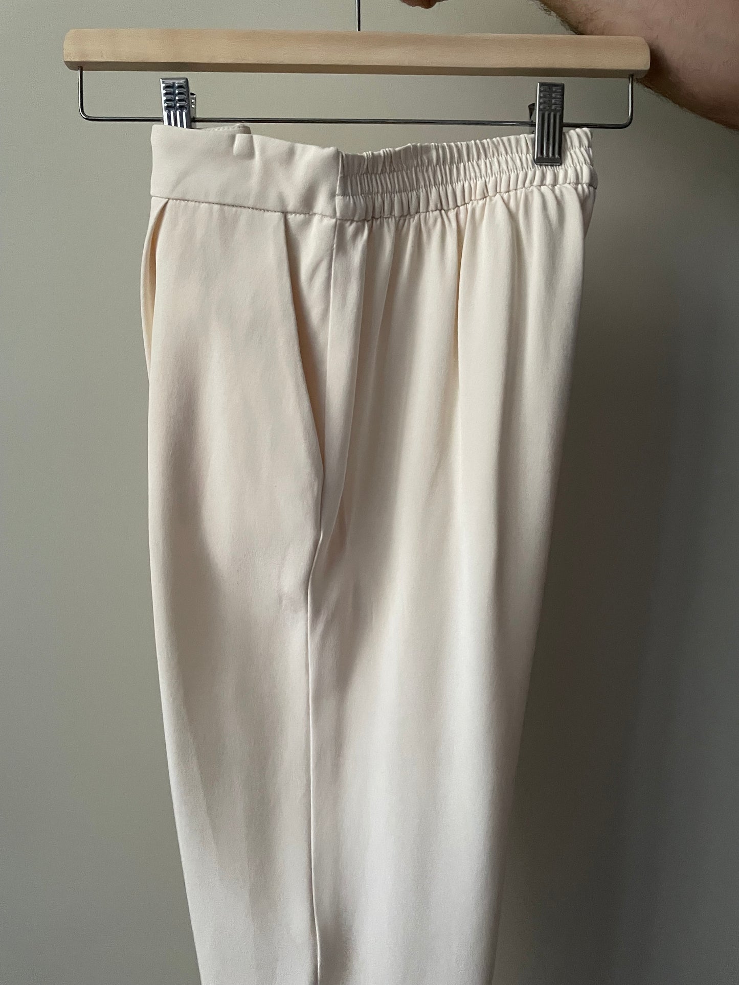 Upcycled Cream Silk Jogger Pant