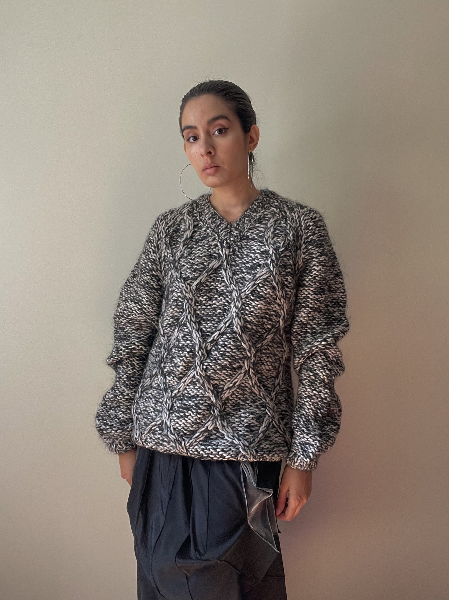 Vintage Chunky Grey Mohair Sweater