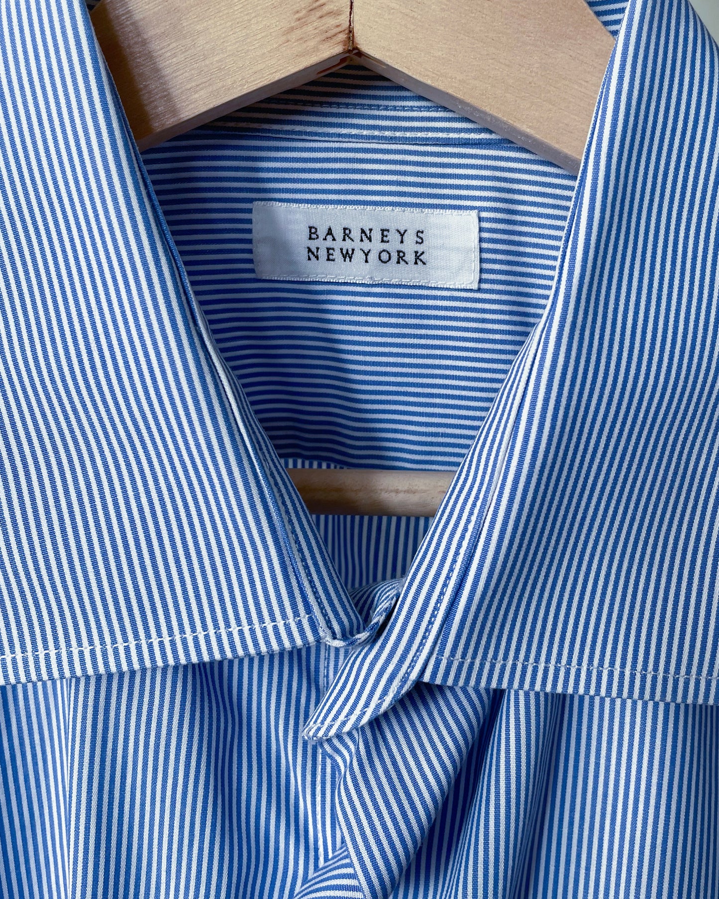 Vintage Brand Barneys New York Blue Cotton Stripe Shirt