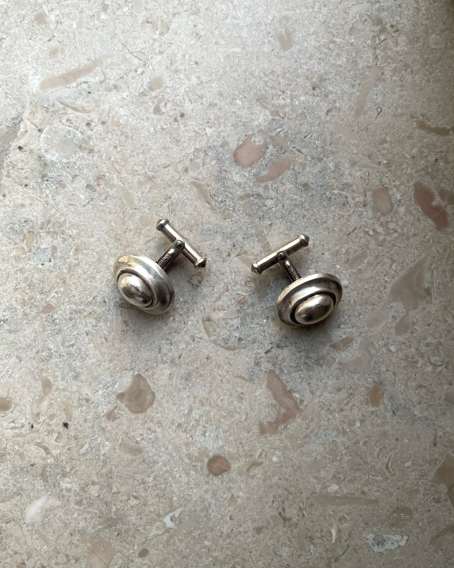 Vintage Designer Donna Karan Sterling Silver Cufflinks