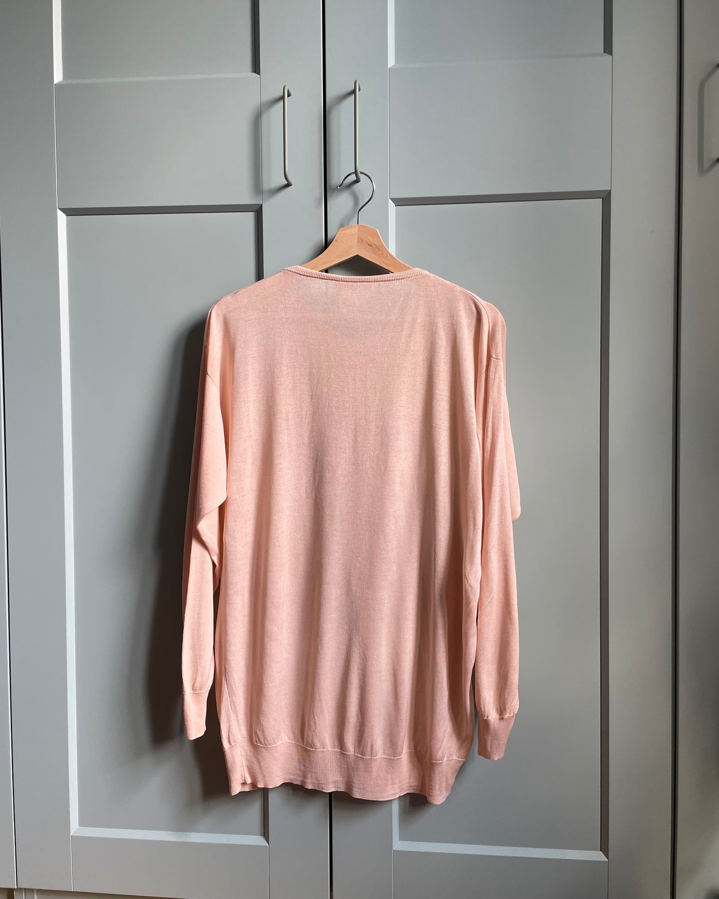 Vintage Designer Genny Maglia Pink Silk Henley Knit Top