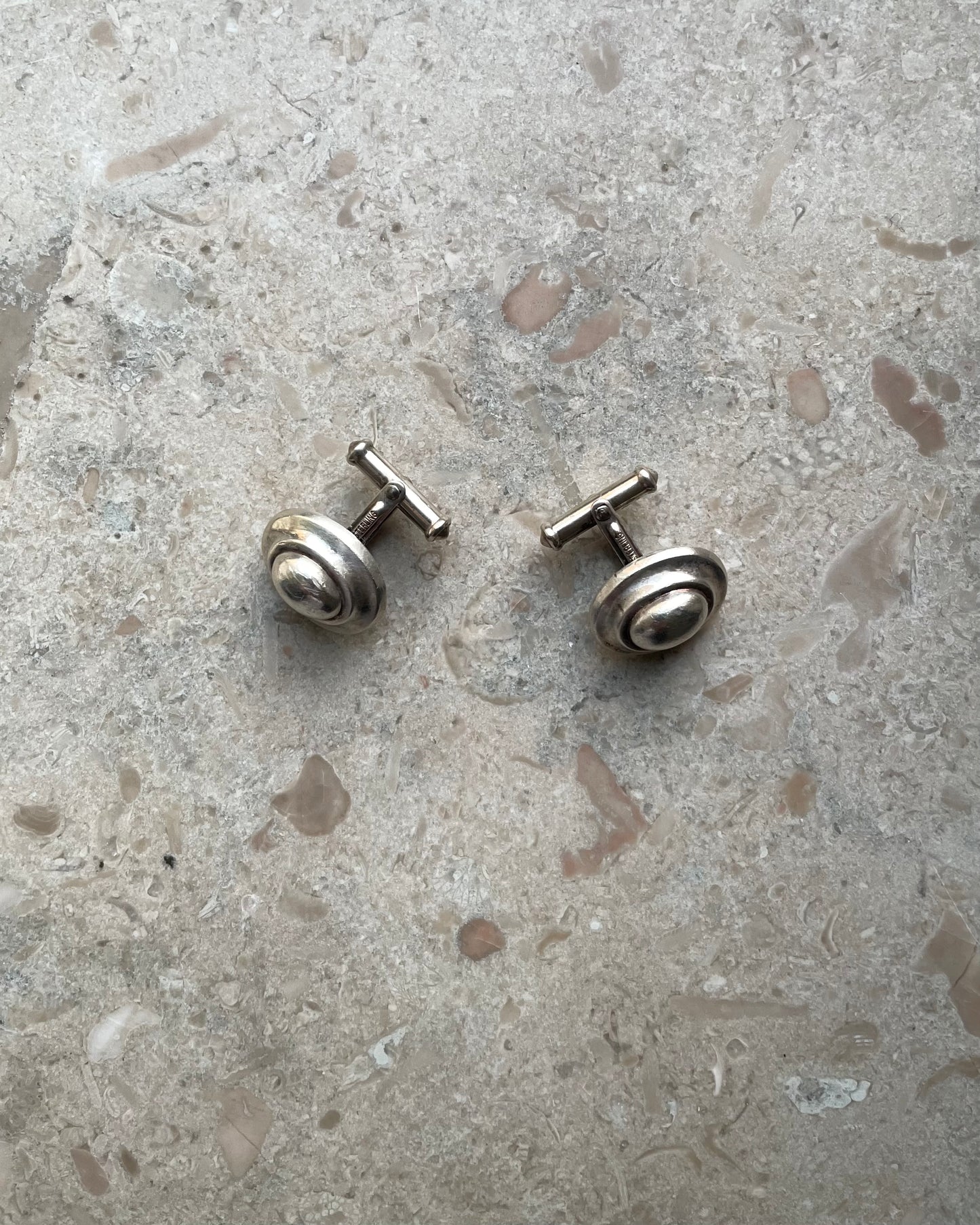 Vintage Designer Donna Karan Sterling Silver Cufflinks